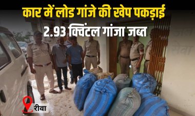 कार में लोड कर रीवा आ रही गांजे की खेप पकड़ाई,दो तस्कर गिरफ्तार, 2.93 क्विंटल गांजा जब्त