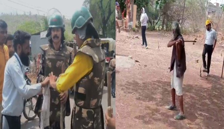 CRIME NEWS : गुना में अतिक्रमण हटाने के दौरान बुजुर्ग ने TI पर त्रिशूल से किया हमला