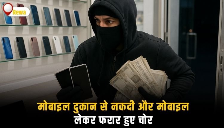 रीवा के सगरा में मोबाइल दुकान पर बड़ी सेंधमारी, नकदी और मोबाइल लेकर फरार हुए चोर