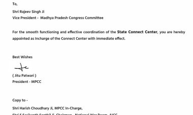 मध्य प्रदेश कांग्रेस कमेटी ने राजीव सिंह को कनेक्ट सेंटर का प्रभारी नियुक्त किया गया