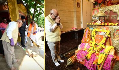 हेमंत खंडेलवाल ने मनोकामनेश्वर हनुमान मंदिर की साफ-सफाई की