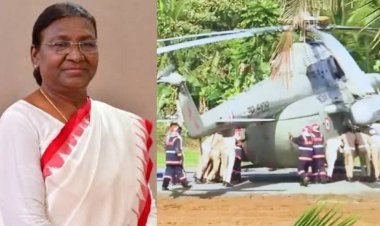केरल में राष्ट्रपति मुर्मू का हेलिकॉप्टर गड्ढे में फंसा पुलिस, फायर स्टाफ ने धक्का मारकर निकाला