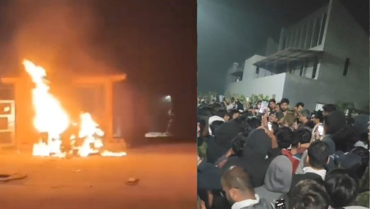 Sehore: VIT कॉलेज में छात्रों का बवाल,बस-कारें फूंकी, जांच टीम गठित