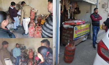 इंदौर: रिहायशी इलाके में अवैध गैस गोदाम पर छापा, भारी मात्रा में सिलेंडर और वाहन जब्त