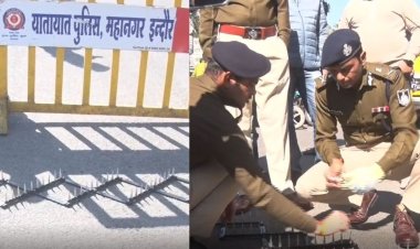 इंदौर पुलिस ने लिया हादसे से सबक, अनियंत्रित वाहनों को रोकने के लिए इस्तमाल करेंगे टायर किलर स्पाइक