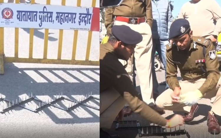 इंदौर पुलिस ने लिया हादसे से सबक, अनियंत्रित वाहनों को रोकने के लिए इस्तमाल करेंगे टायर किलर स्पाइक