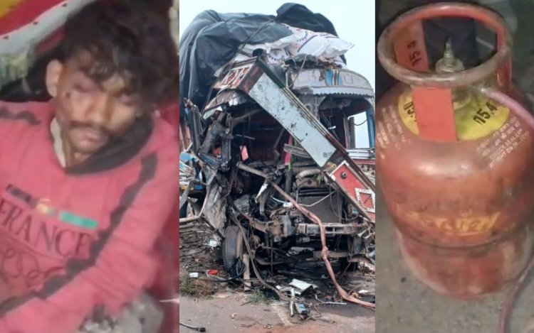 मनगवां–प्रयागराज हाईवे पर दर्दनाक हादसा, 5 घंटे तक ट्रक में फंसा तड़पता रहा ड्राइवर