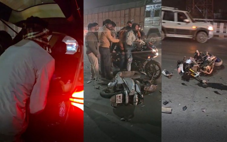 रीवा: रेलवे ओवरब्रिज पर तेज रफ्तार का कहर, सड़क हादसे में 5 गंभीर घायल, ड्राइवर फरार