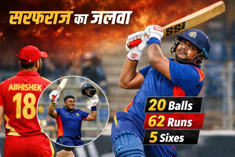 6,4,6,4,6,4.. सरफराज ने गर्दा उड़ा दिया, 15 बॉल में ठोक दी फिफ्टी