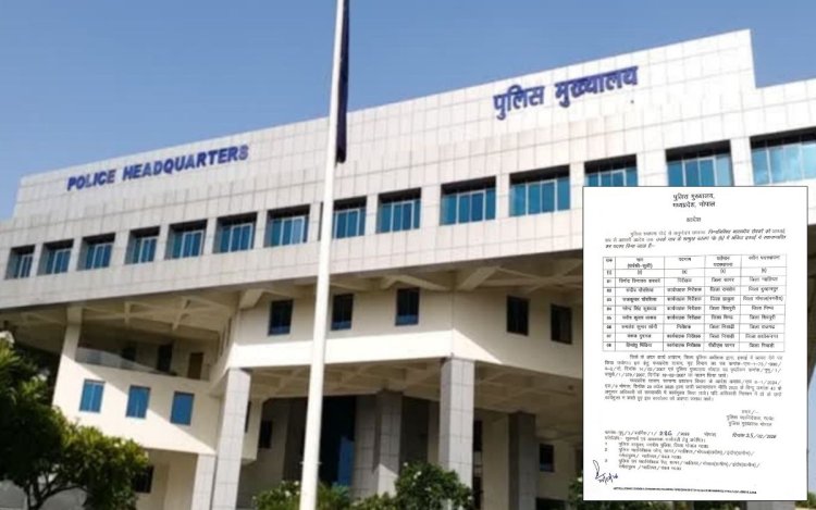 भोपाल पुलिस मुख्यालय से तबादला आदेश जारी, 8 निरीक्षकों के पदस्थापन में बदलाव