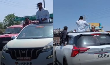 इंदौर: मंडल अध्यक्ष लिखी कार पर युवाओं का खतरनाक स्टंट वायरल, पुलिस जांच में जुटी