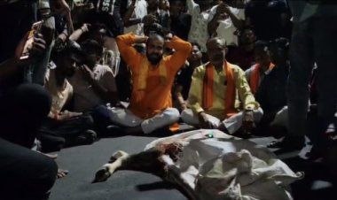 Bhopal काली मंदिर के बाहर मवेशी के अवशेष मिलने से हंगामा, लोगों ने किया चक्काजाम