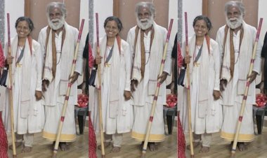 नर्मदा पथ की यात्रा पर निकले पूर्व IAS ओम प्रकाश श्रीवास्तव  का जगह जगह हो रहा स्वागत