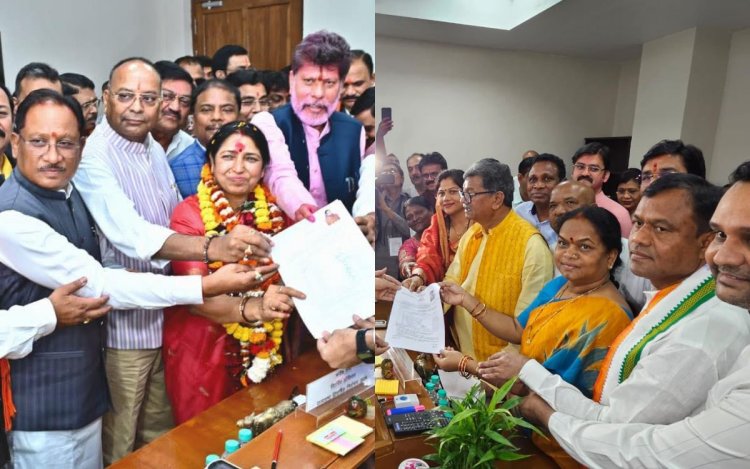 छत्तीसगढ़ राज्यसभा चुनाव: भाजपा से लक्ष्मी वर्मा, कांग्रेस से फूलो देवी नेताम ने भरा नामांकन