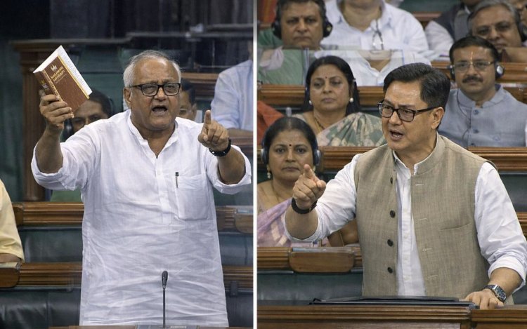 रिजिजू के भाषण के दौरान सौगत रॉय की आपत्ति, बोले, इन्हें बोलने से रोकिए