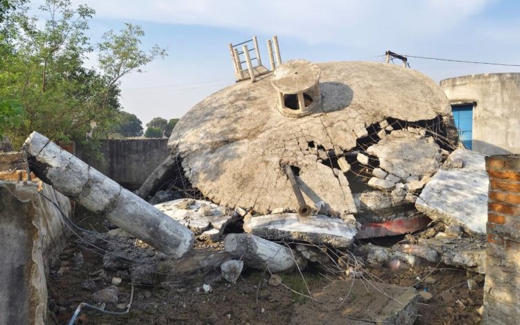 मऊगंज में जल जीवन मिशन की टंकी उद्घाटन से पहले ही ढह गई