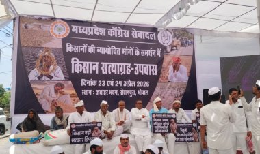 भोपाल में कांग्रेस का सत्याग्रह: गेहूं खरीदी में तकनीकी अड़चनों और किसानों की समस्याओं को लेकर 24 घंटे का उपवास