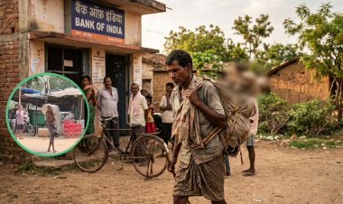 बहन का कंकाल कंधे पर लादकर बैंक पहुंचा आदिवासी भाई