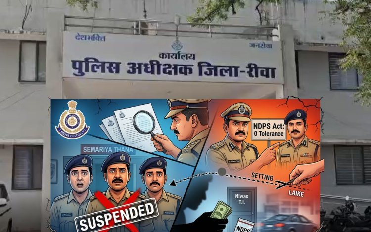 रीवा में NDPS मामले में बड़ी कार्रवाई: सेमरिया थाना प्रभारी समेत तीन पुलिसकर्मी निलंबित