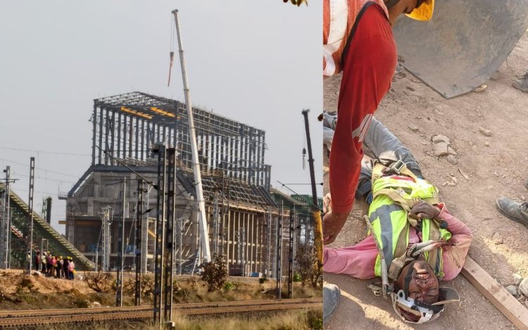 सिंगरौली में बड़ा हादसा: क्रेन का बेल्ट टूटने से स्लैब गिरा, हादसे में एक मजदूर की मौत और एक घायल