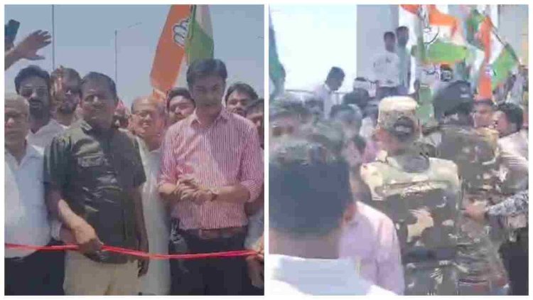 फ्लाईओवर के उद्घाटन में श्रेय लेने की होड़, कांग्रेस कार्यकर्ताओं के बीच हुई झड़प, पुलिस ने संभाला मोर्चा