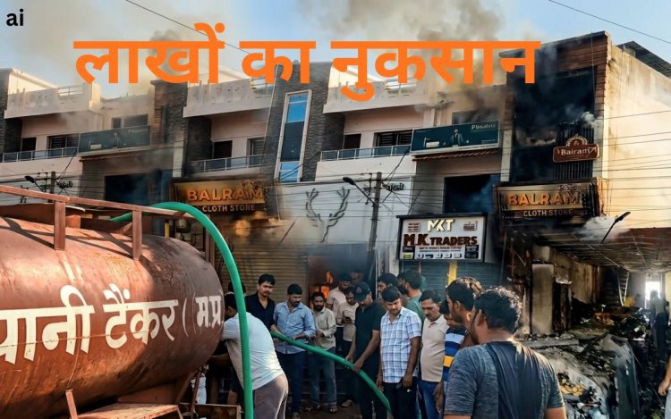 छतरपुर में बलराम स्वीट्स में भीषण आग, लाखों का सामान जलकर खाक