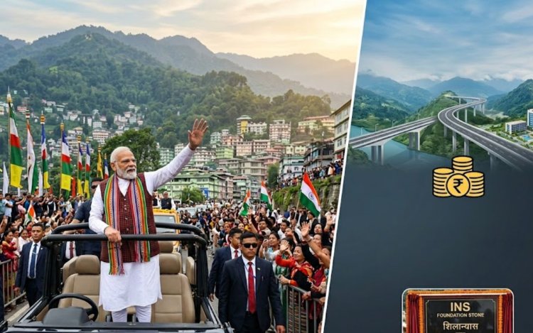 पीएम मोदी सिक्किम पहुंचे: गंगटोक में भव्य रोड शो, कल ₹4000 करोड़ की परियोजनाओं का करेंगे शिलान्यास