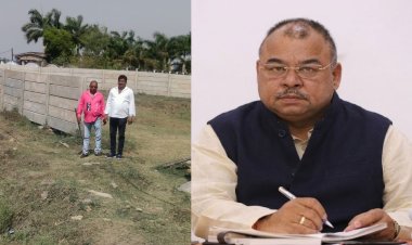 विधायक अभय मिश्रा पर जमीन कब्जाने का आरोप, बाउंड्री तोड़कर निर्माण की कोशिश से बढ़ा विवाद