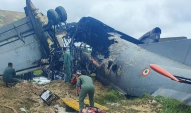 असम में IAF का AN-32 विमान क्रैश, लैंडिंग के दौरान लगी आग; दो हिस्सों में टूटा विमान