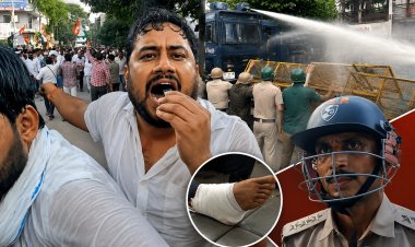 सतना में भाजपा दफ्तर घेरने पहुंचे युवा कांग्रेस कार्यकर्ता, वाटर कैनन के बीच अध्यक्ष वरुण गुर्जर का पैर टूटा