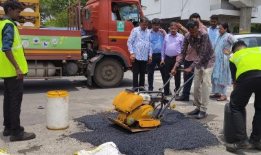 अब बारिश के बीच भी भरेंगे सड़क के गड्ढे, नगर निगम ने नई कोल्ड इमल्शन तकनीक का किया सफल ट्रायल