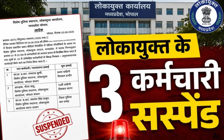 लोकायुक्त संगठन की बड़ी कार्रवाई: संदिग्ध गतिविधियों के मामले में तीन कर्मचारी निलंबित