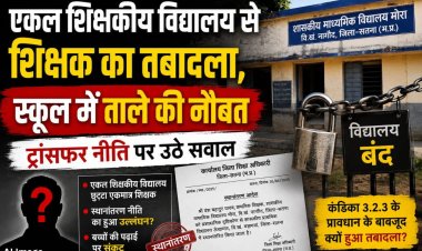 एकल शिक्षकीय विद्यालय से शिक्षक का तबादला, स्कूल में ताले की नौबत; ट्रांसफर नीति पर उठे सवाल