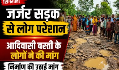 सिंगरौली की आदिवासी बस्ती में जर्जर सड़क से बढ़ी परेशानी