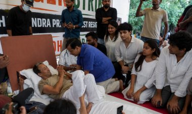 CJP Protest में अरविंद केजरीवाल पहुंचे, धर्मेंद्र प्रधान के इस्तीफे की मांग