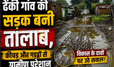 सिंगरौली: बारिश में तालाब बनी ढेंकी गांव की सड़क, ग्रामीणों ने दी चुनाव बहिष्कार की चेतावनी