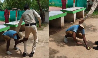 न्याय के लिए थाने में गिड़गिड़ाया फरियादी, पुलिस के पैरों में गिर गया