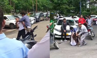 इंदौर में महिला की बेल्ट से पिटाई, VIDEO वायरल
