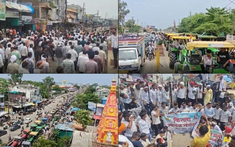 सीहोर में मूंग खरीदी को लेकर किसानों का महाआंदोलन, 100% खरीदी की मांग पर इंदौर-भोपाल हाईवे जाम