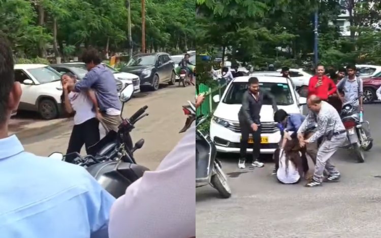 इंदौर में महिला की बेल्ट से पिटाई, VIDEO वायरल
