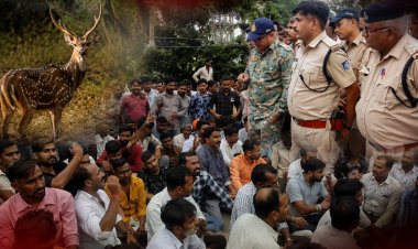हिरण के शिकार के आरोप के बाद थाने में मारपीट का मामला, थाना प्रभारी हटाने की मांग पर हिंदू संगठनों का धरना