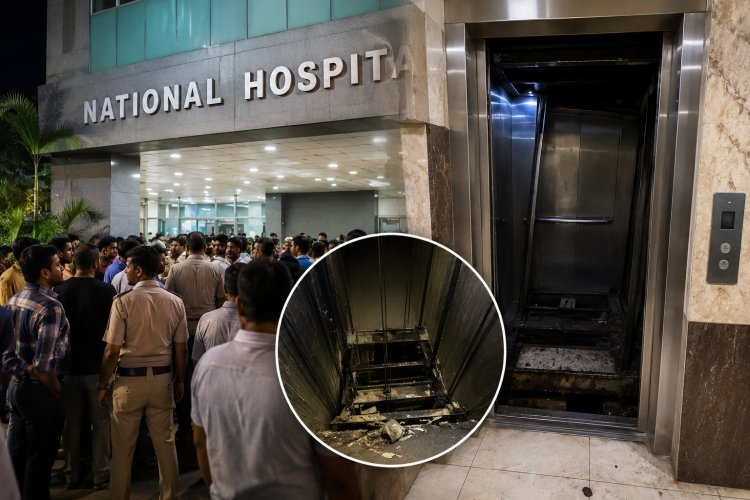 रीवा के नेशनल अस्पताल में बड़ा हादसा: लिफ्ट गिरने से एक व्यक्ति की मौत, परिजनों ने किया हंगामा; जांच में जुटी पुलिस