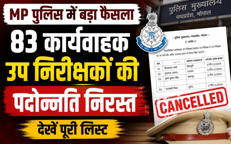 पदोन्नति के बाद भी नहीं मिली राहत, MP Police के 83 अफसरों का प्रमोशन रद्द