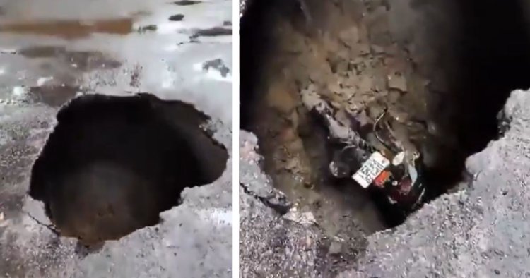 Lucknow Road Collapse : लखनऊ में यूनिवर्सिटी रोड पर सड़क धंसी, 8 फीट गहरे गड्ढे में गिरा बाइक सवार